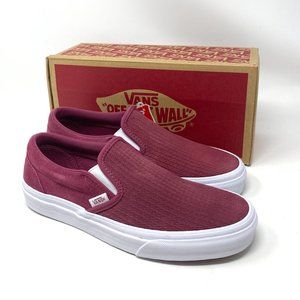 VANS Womens Classic Slip On Embossed Suede Dry Rose Pink Low Sneaker VN0A38F7U7Q